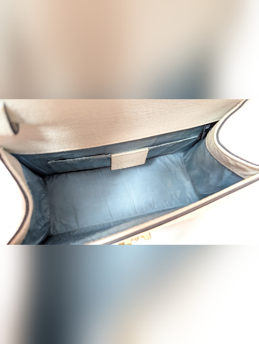 GUCCI Sylvie Sherry Line Bee Star 2Way Leather Handbag Shoulder Bag off White  - Picture 12 of 15